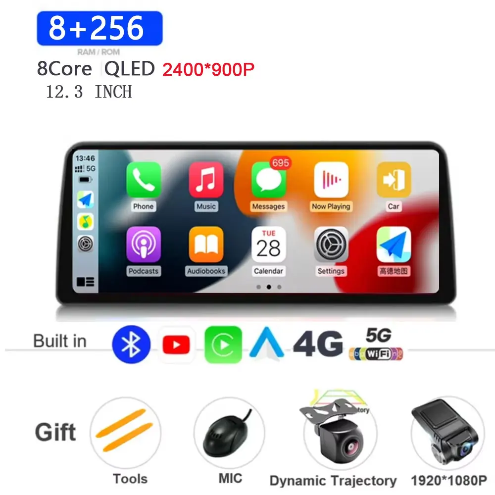 12,3 inch Android 15 voor Honda Accord 8 Spirior Acura Tsx 2009-2013 auto multimedia speler stereo ontvanger radio GPS 4G WIFI BT