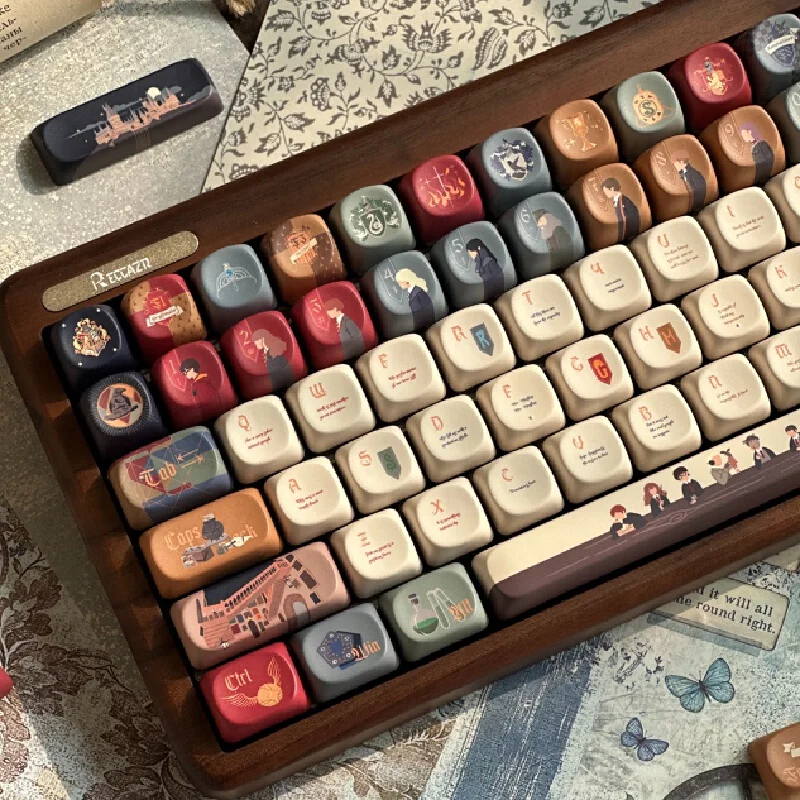 Owl'S Letter Keycap 140 Key Cherry Profile/Moa/Soa Height Pbt Material Sublimation Theme Mechanical Keyboard Accessories Anime