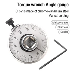 Ajustável Drive Torque Angle Gauge Torquemeter, Car Auto Repair Garagem Tool Set, Rotação Medida Ferramentas Manuais Chave, 1/2