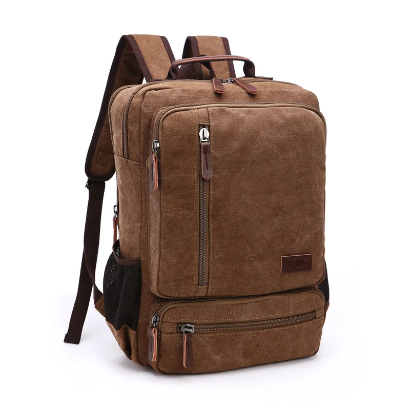 Grote Capaciteit Heren Rugzak Vintage Canvas Reizen Rugzak Mode Rits Student Schooltas Multifunctionele Man Laptop Tas