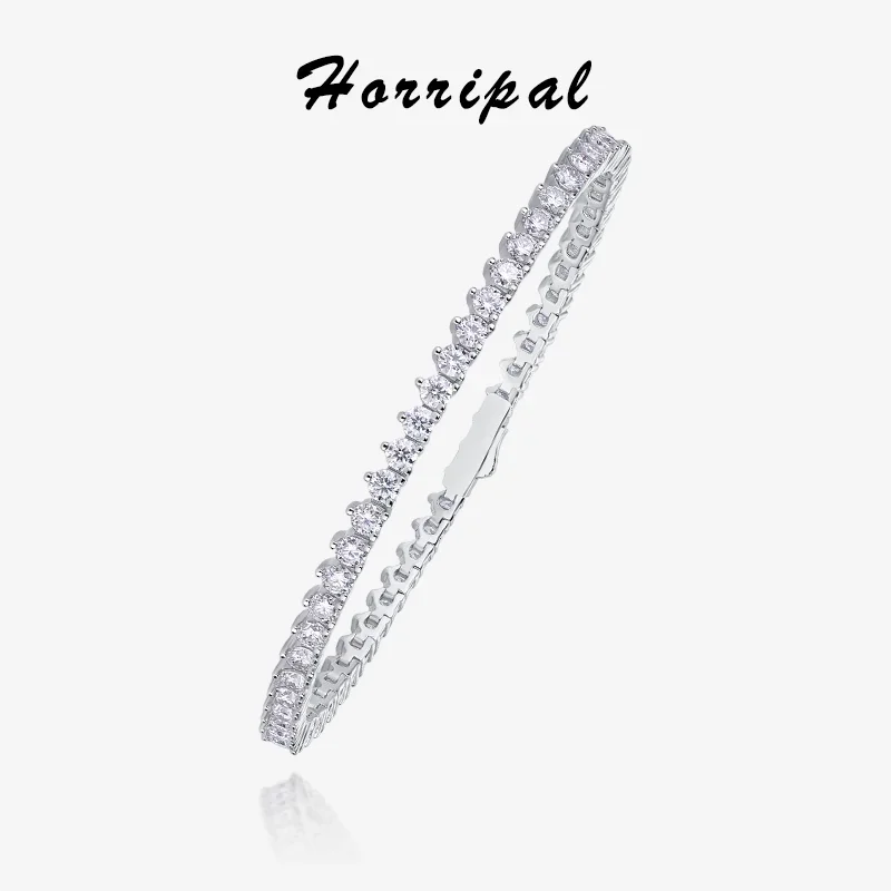 

Moissanite Tennis Bracelet 18K White Gold Plated S925 Silver D VVS1 Moissanite Bracelets for Women Men Gift Birthday Anniversary