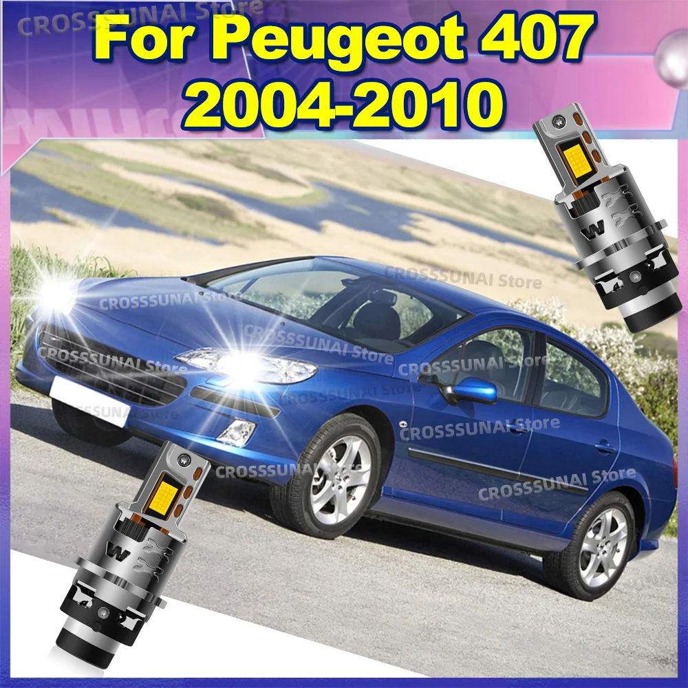 

LED Headlights Canbus 1:1 HID Replace Xenon Auto Lamp 50000LM Turbo Bulb For Peugeot 407 2004 2005 2006 2007 2008 2009 2010