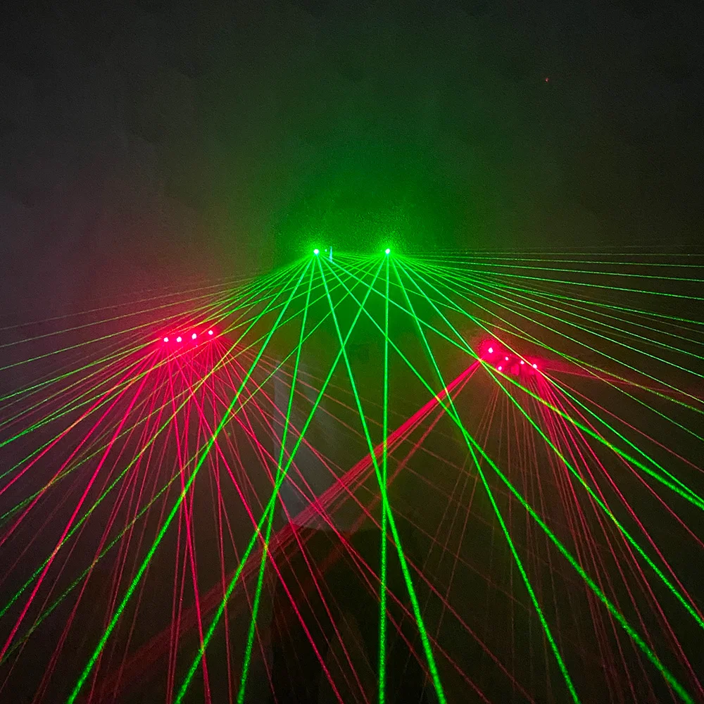 Red Laser gloves Bar nightclub stage Show party Laser props LED Robot Laser Multi-beam Green Laser glasses Glove supplies