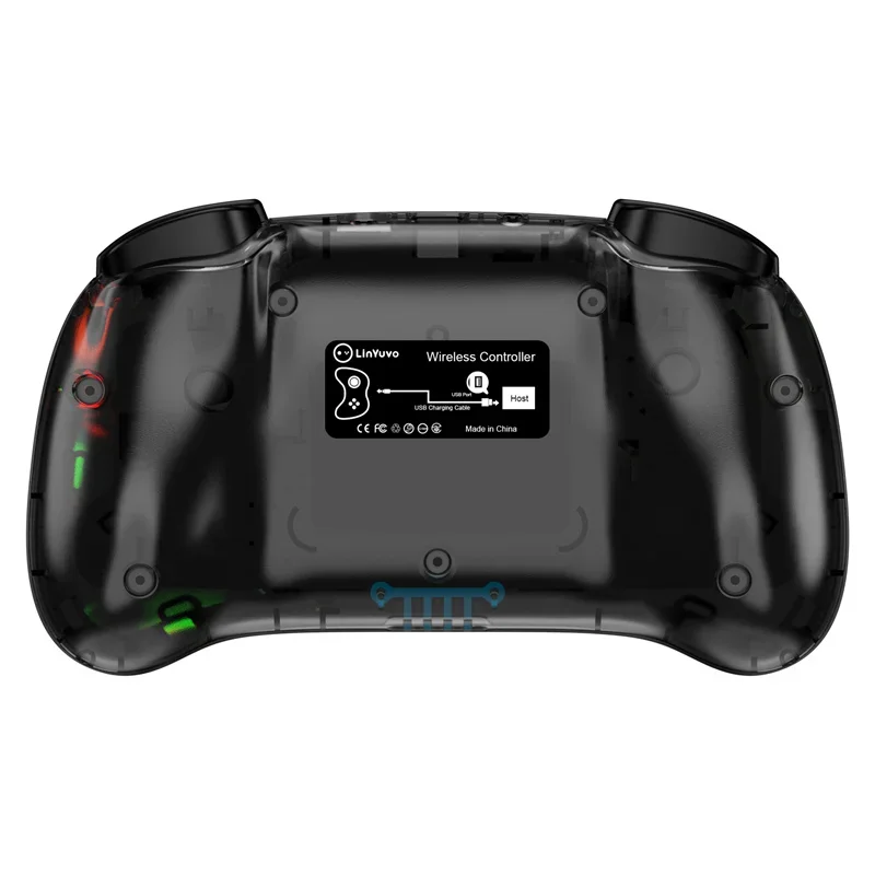 LinYuvo KS39B Pro botones de cristal transparente controlador inalámbrico colorido Joystick Gamepad somatosensorial 6 ejes para interruptor NS