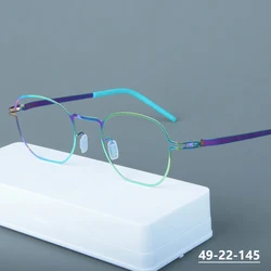 Germany Screwless Ultralight Square Colorful Glasses Frame Men Women No Fading Eyeglasses Spectacles Blue Purple Eyewear Frames