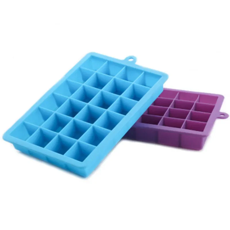 Large 24 Grids Silicone Tray DIY Ice Cream Maker Square Shape Form for Ice Fruit Ice Mold Kitchen Bar Drinking Accessories