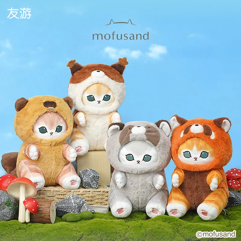 

Подлинная плюшевая кукла серии Mofusand с длинными хвостами животных, милая акула, кошка, мягкая большая кукла, кавайная мягкая плюшевая игрушка, подарок для детей