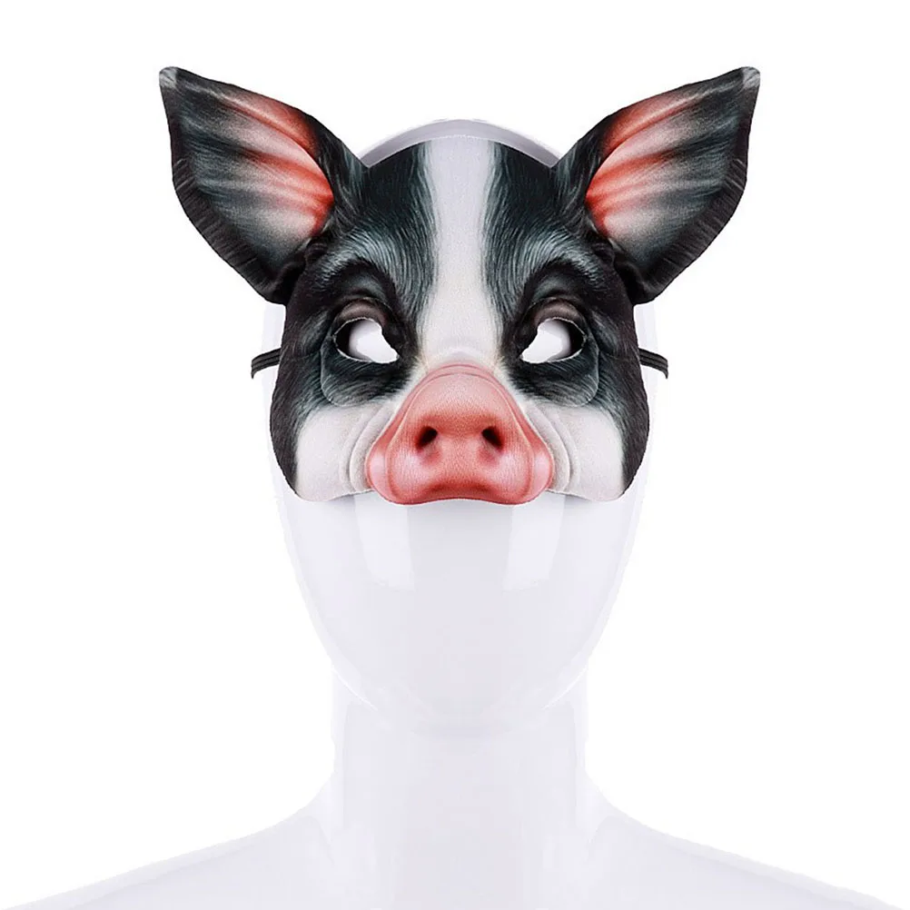 

2 pcs Cute Piggy Mask Halloween Carnival Face Masquerade Costume Half Face Dancing Mask for Men Women Cosplay Funny