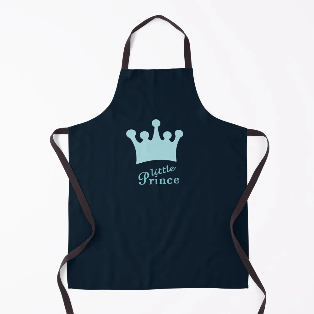 

Little Prince with Blue Color Crown Apron For Kitchen Smock for hairdressing Kitchen Items Apron