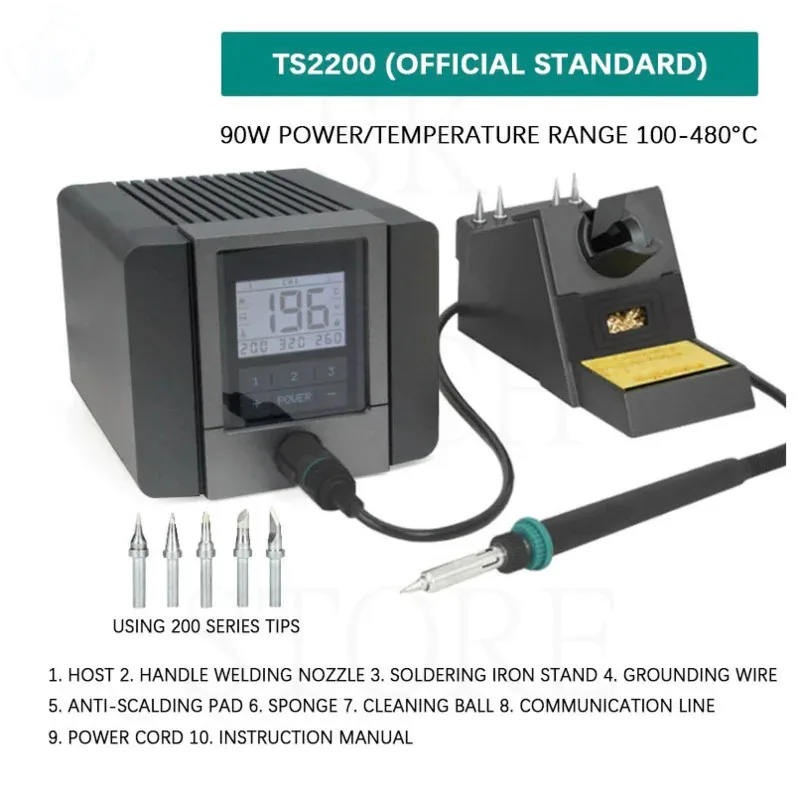 Ritorno della temperatura a velocità rapida piattaforma di saldatura antistatica intelligente senza piombo TS2200 TS2300D stazione di saldatura ferro