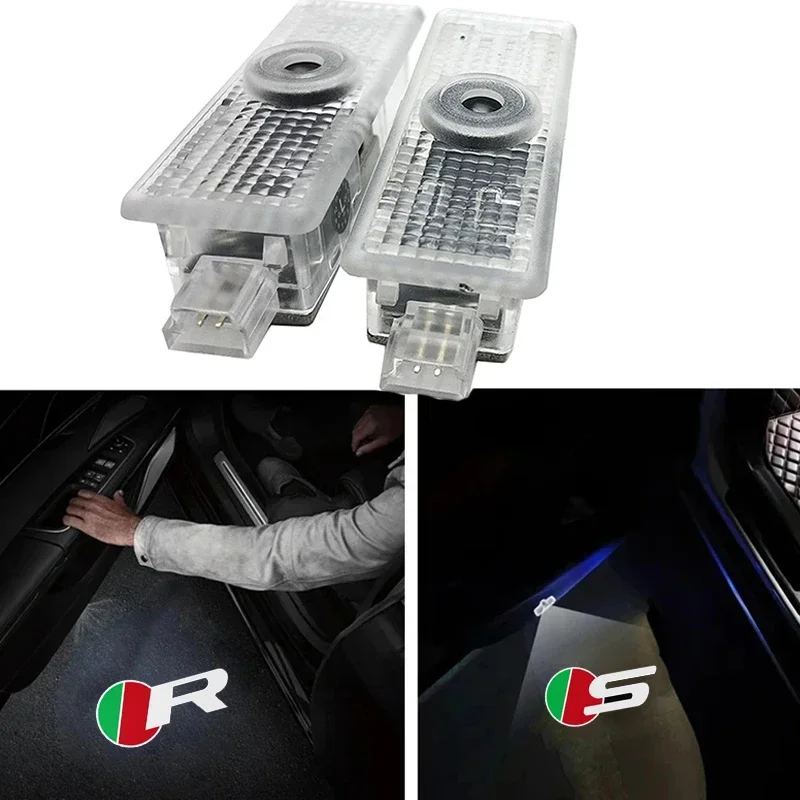 2Pcs for Jaguar R S Sport Logo F-TYPE F-PACE I-PACE XF XE XJ X-Type LED Car Welcome Door Lights Laser Courtesy Projector Lamps