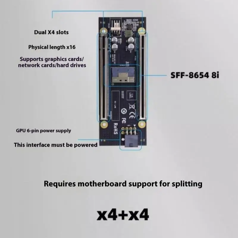 652F PCIe .0 Bifurcation Board Enables Expansion For Storage And Cards