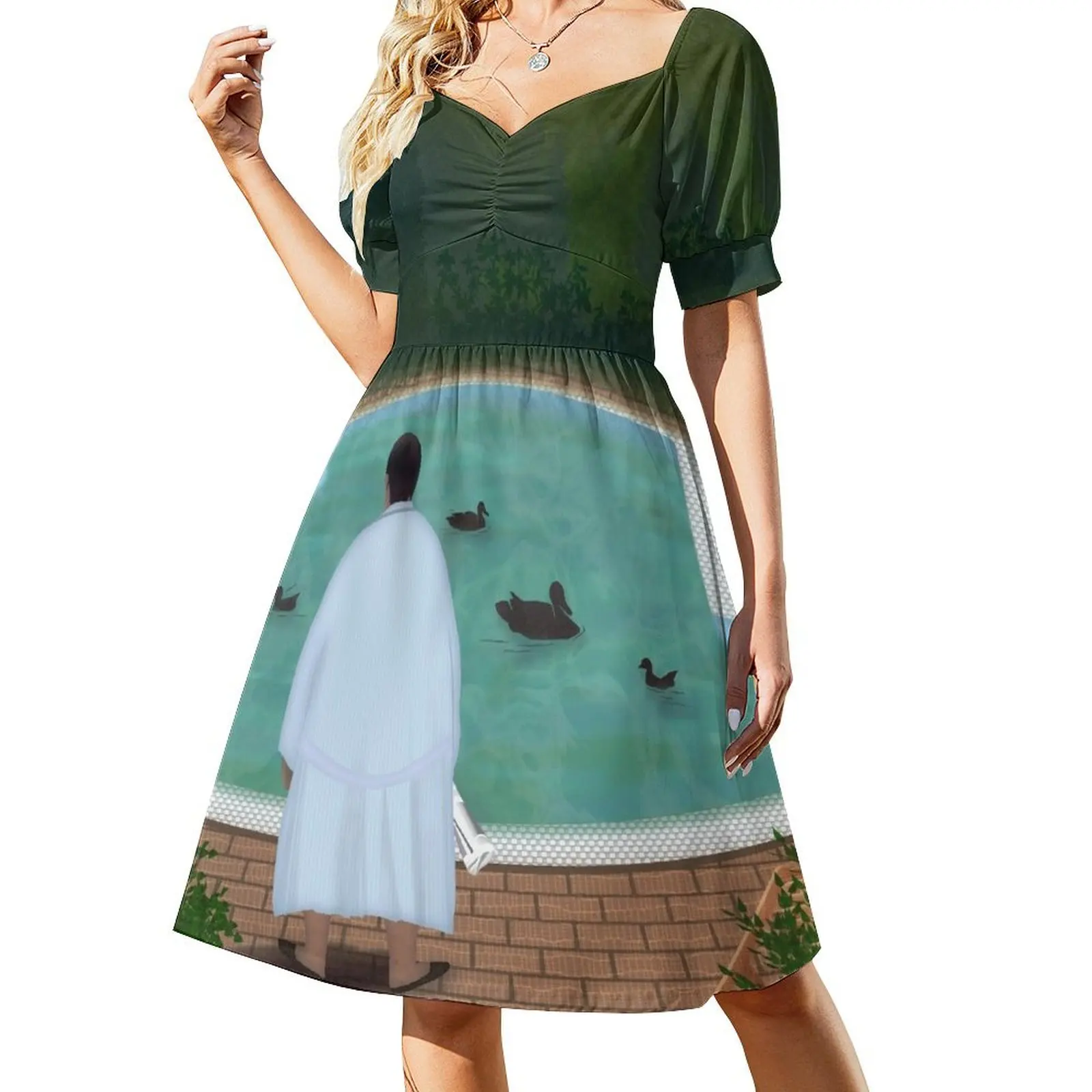 Him, with those ducks... Short Sleeved Dress Women's summer long dress dresses summer Dress