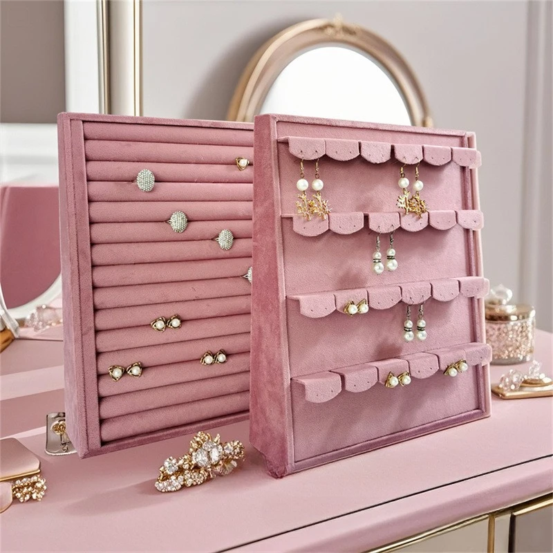 

Jewelry Exhibition Display Props Storage of Jewelry Bevel Ring Earring Display Tray Jewelry Ear Studs Storage Organizer