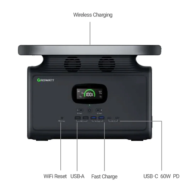 Growatt In Stock Emergency Power 2000W INFINITY 1500 High Quality Portable Power Station Solar Battery