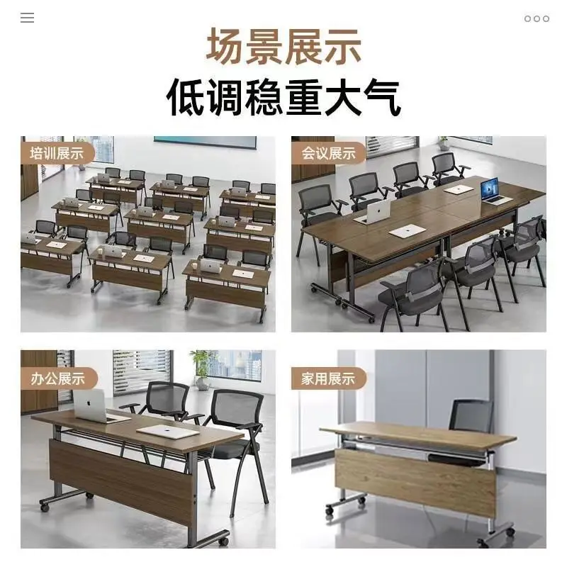 Folding Movable Splicing Training Table with Simple Pulley Design Multi-Functional Desk and Chair Combination for Classroom Use