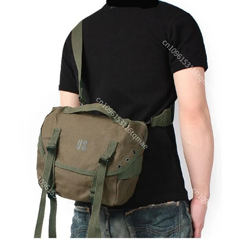 1 قطعة حرب فيتنام M1961 حقيبة قماش قنب الكتف الخصر حقيبة ريترو دراجة نارية الجانب حزمة لجمع الأفلام والتلفزيون الدعائم #1