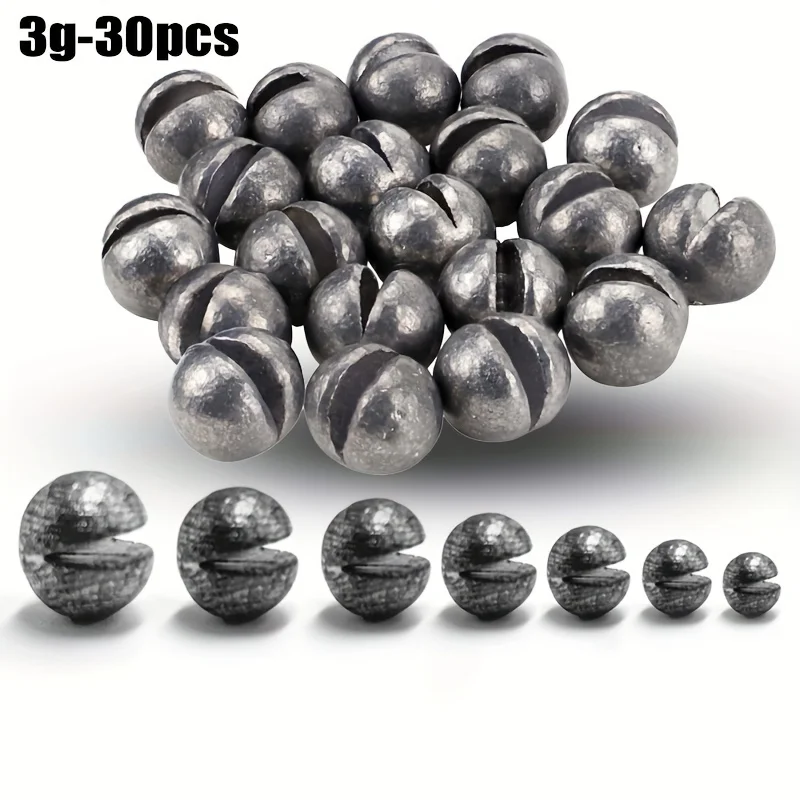 TAKBAS Split Shot Angelgewichte, Sinker, Bleifisch-Sinker, Gewichte, abnehmbare runde Angel-Sinker, 7 g/5 g/4 g/3 g/2 g/1 g