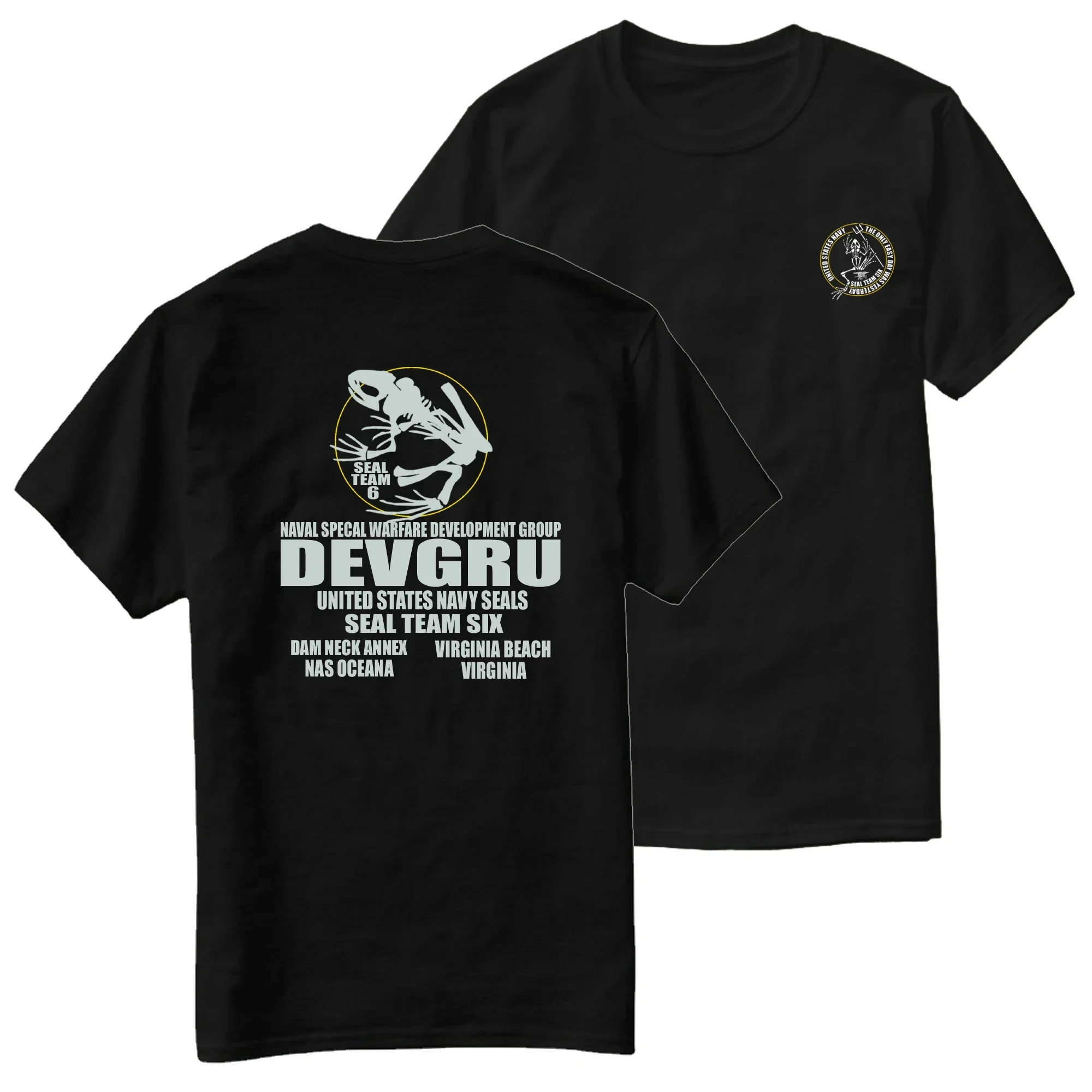 Naval SEALs DEVGRU 100% Cotton O-Neck Summer Short Sleeve Casual Mens T-shirt Size S-5XL Seal Team 6 Six Frog Skeleton T-Shirt