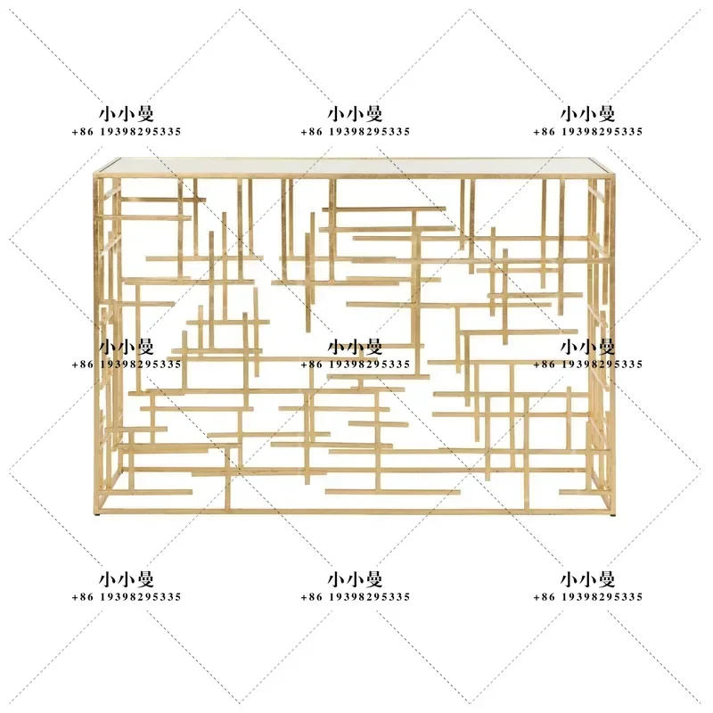 American Light Luxury Wrought Iron Gold Silver Foil Coffee Table Entrance Table Dongguan Hardware Furniture Modern Style