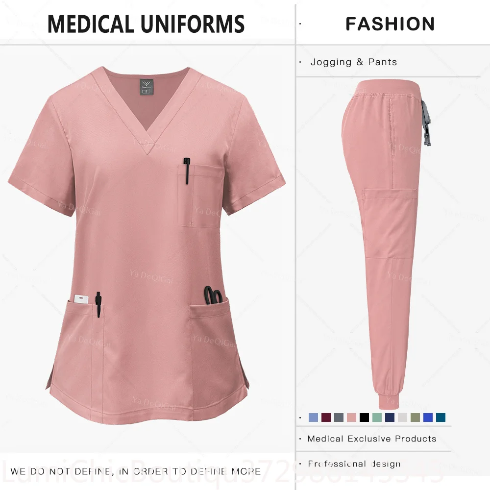 Pink Medical Scrubs Set for Women Healthcare Professionals