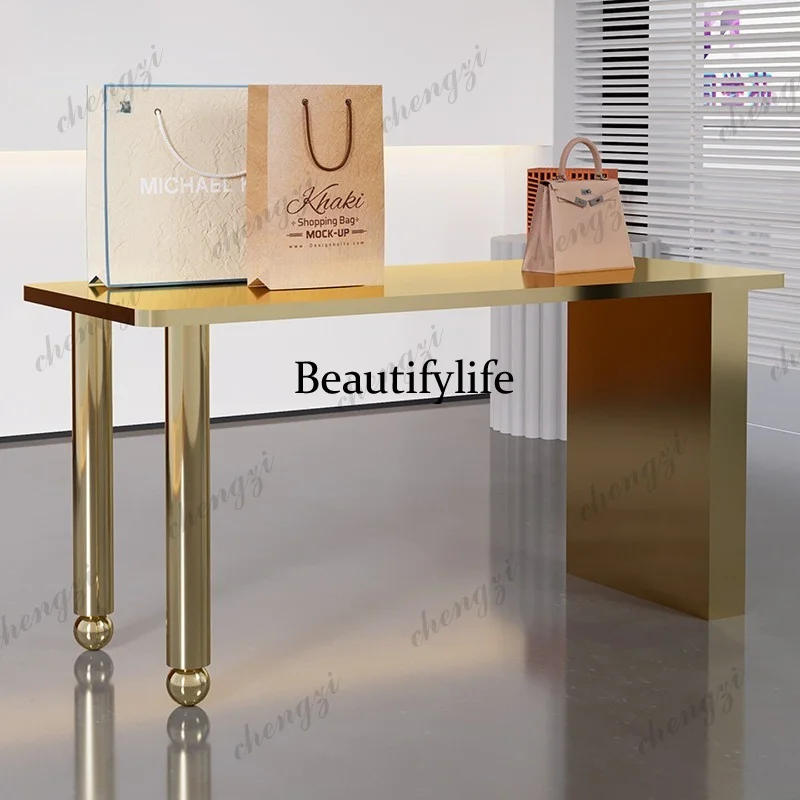 Clothing Store Stainless Steel Nakajima Water Platform Modern Simple Commercial Store Display Table Product Booth