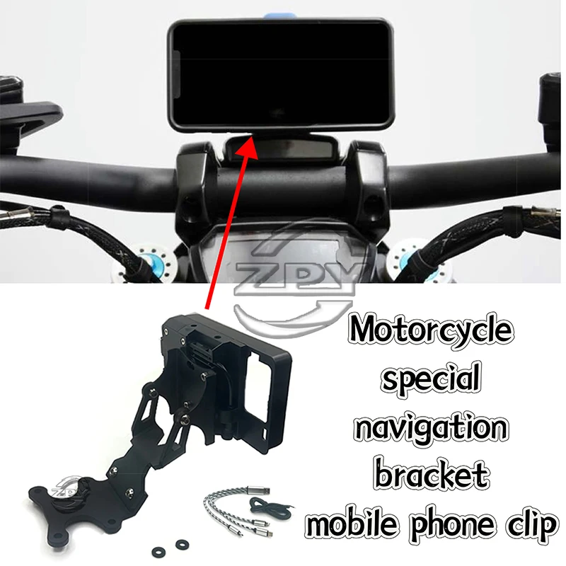 FOR DUCATI DIAVEL 1260 S 2019 - 2022 is equipped with navigation mobile phone bracket + mobile phone clip wired charging