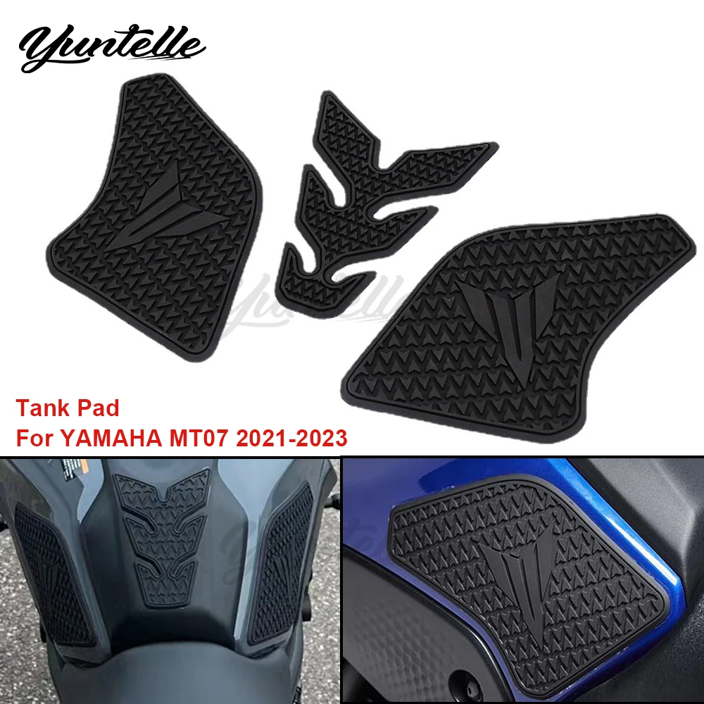

MT07 накладка на топливный бак для YAMAHA MT-07 2021-2023, наклейки на бак, водонепроницаемая накладка, аксессуары для мотоциклов, нескользящие боковые наклейки для двигателя