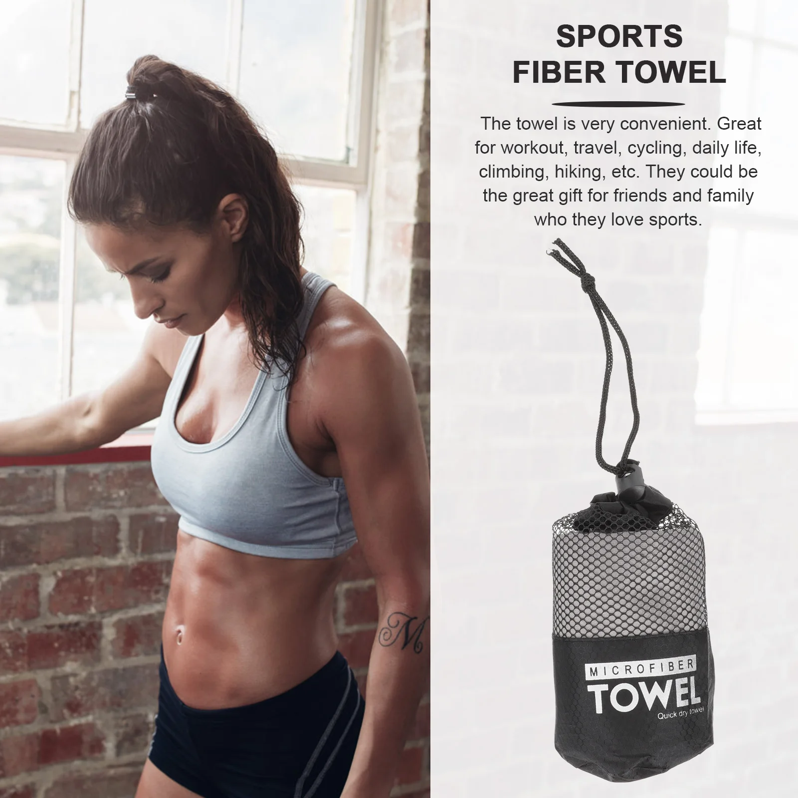 

Beach Towel Quick-drying Sports Yoga Athletic Towels for Sweat Compressed Travel Fiber