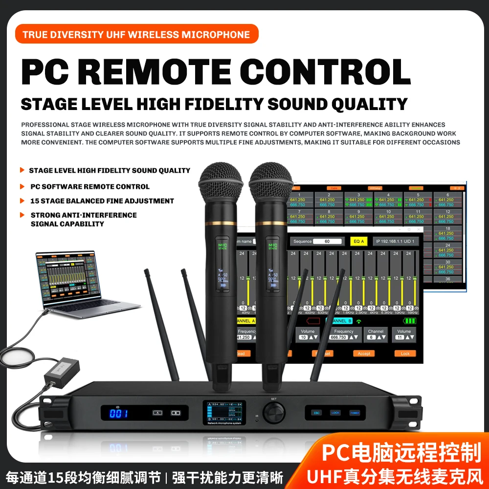 

Беспроводная микрофонная система True Diversity — 1-Dragger-2 для наружных применения на большие расстояния: идеально подходит для школьных игровых площадок, Weddi