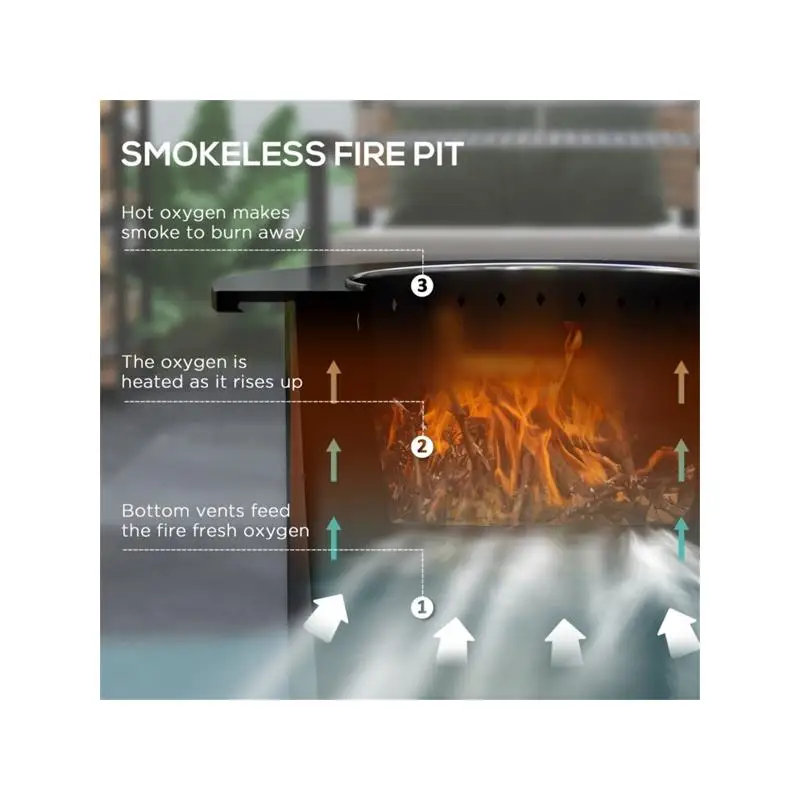 Poisson de foyer extérieur portable pour le camping dans l'arrière-cour - Idéal pour le chauffage et la cuisine - Conception en acier durable