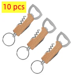 10Pcs Wooden Bottle Opener Home Supplies Beer Opener Kitchen Accesories Wine Opener Drink  Wedding Gifts For Guests