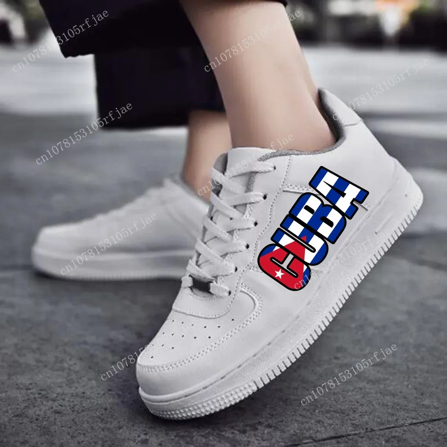 

Cuban Flag AF Basketball Mens Womens Sports Running High Quality Flats Force Sneakers Lace Up Mesh Customized Made Shoe DIY