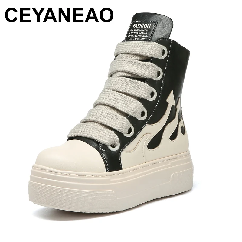 Fashion Women's Platform Ankle Boots Fire Casual High-top Sports Shoes Unisesex Sneakers Skateboard Shoes Basketball