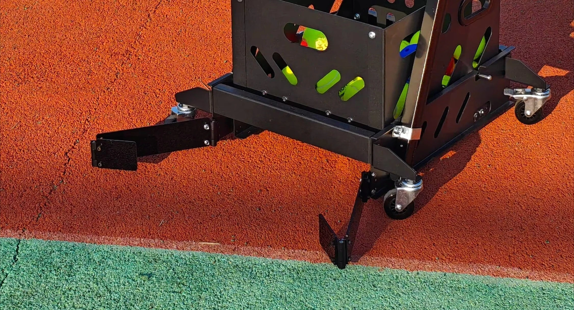 Pro Ball Collector & Picker for Tennis & Pickleball with Foldable Handle Adjustable Height Four Caster Wheels