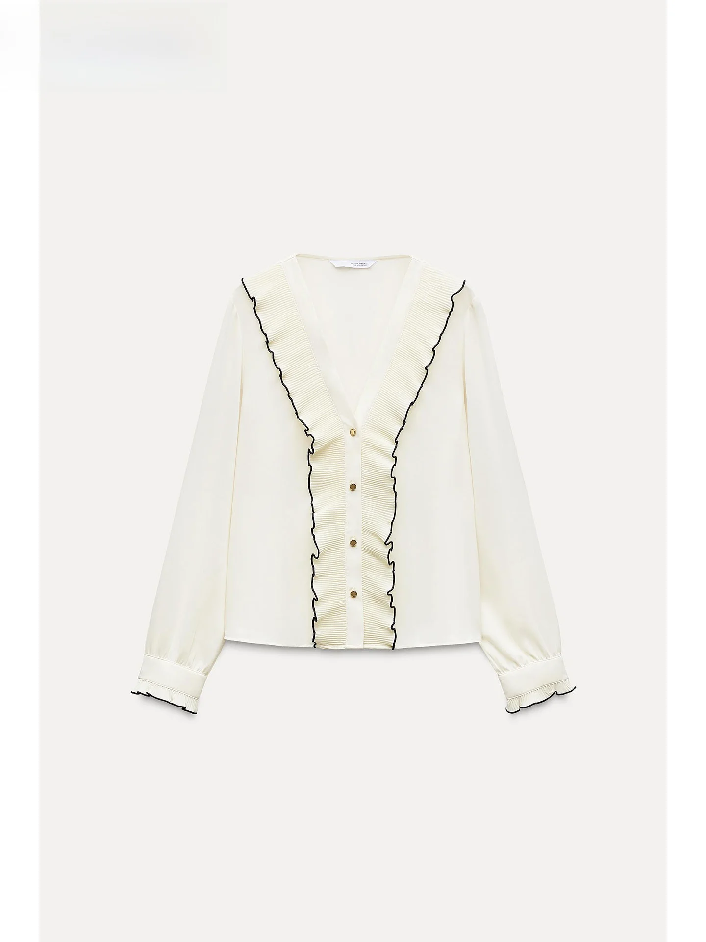 ZAPRHA 2025 Sle giapponese lungo Sve V-Ne irt da donna drappeggiato piccolo piega a strati colore decorativo Blo irt