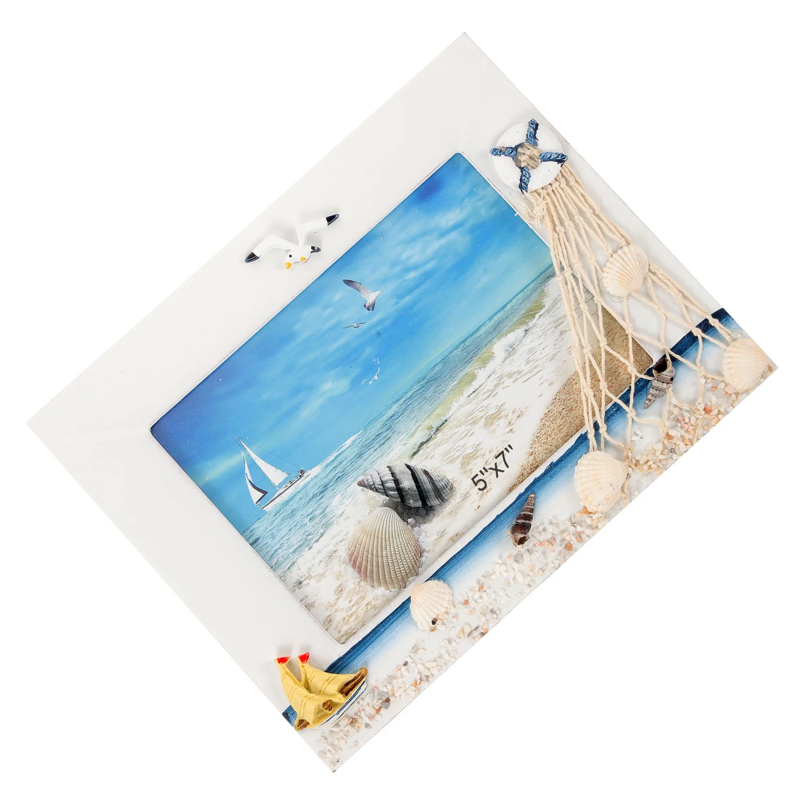 

Beach Picture Photo Frame Home Decor Stand Desktop Decorations Table Wooden Party Supply Seaside