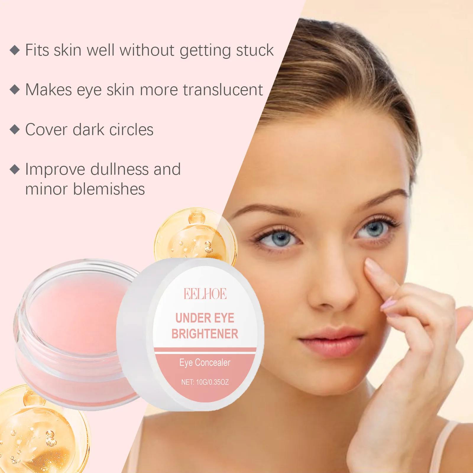 Sob os olhos iluminador corretivo à prova dwaterproof água rosto iluminador rugas capa alta cobertura círculo escuro corretivo maquiagem cosméticos 10g