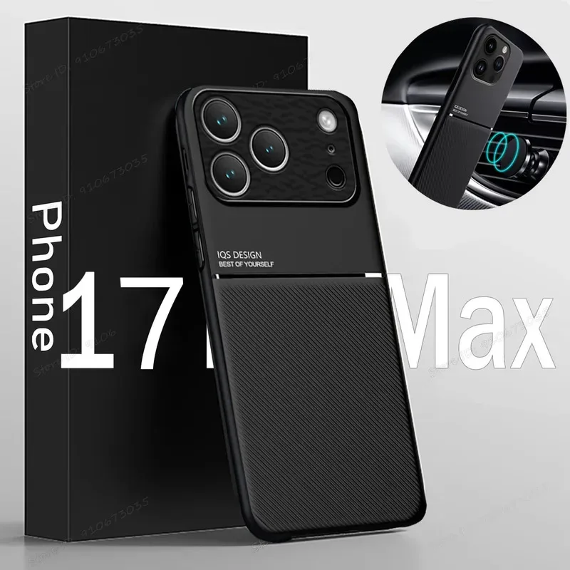 Luxus Leder Textur Magnet Telefon Fall Für iphone 17 16 11 14 13 12 15 Pro Max Shell Für iphone 17 ProMax magnetische Fällen Abdeckung