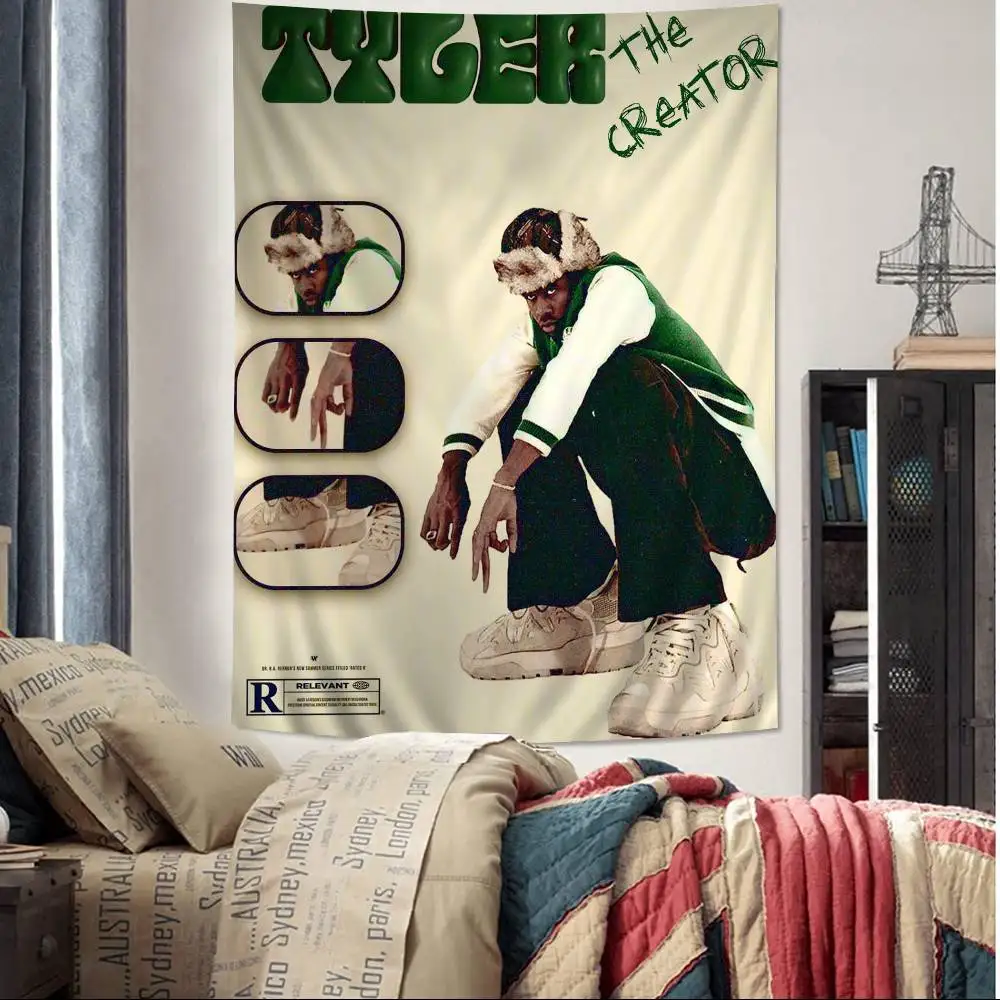 مغني الراب تايلر الخالق نسيج ملون الجدار الشنق شنقا التارو الهبي جدار السجاد النوم جدار ديكور فني #2