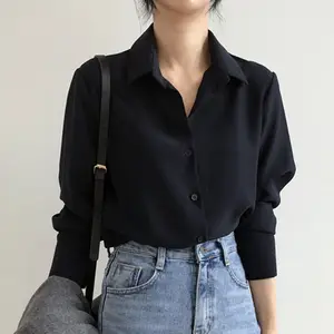Camicia nera chiffon hotsell