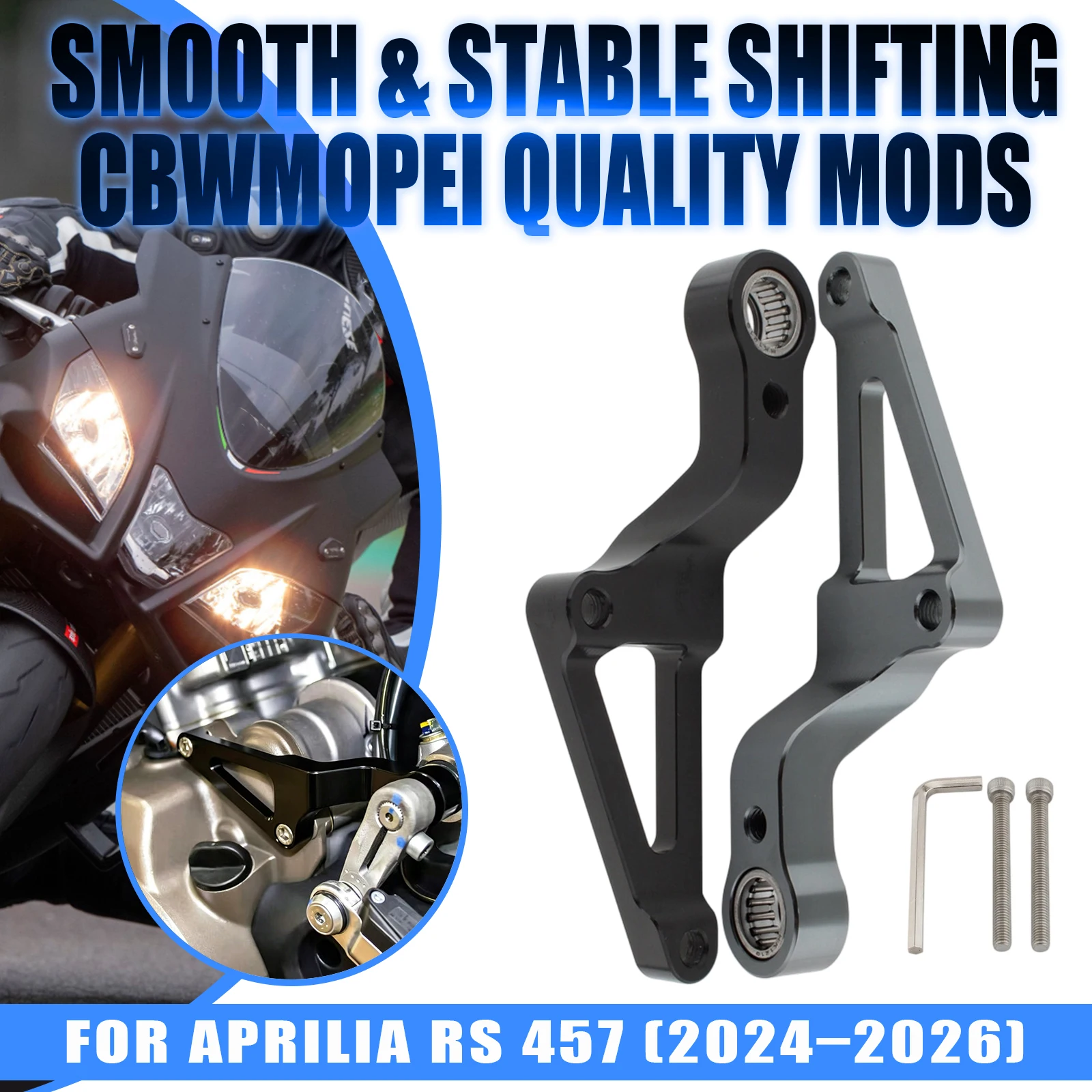 For Aprilia RS457 2024 2025 2026 Motorcycle Gear Shift Support Stabilizer Bracket Shifter Holder Aluminum Alloy