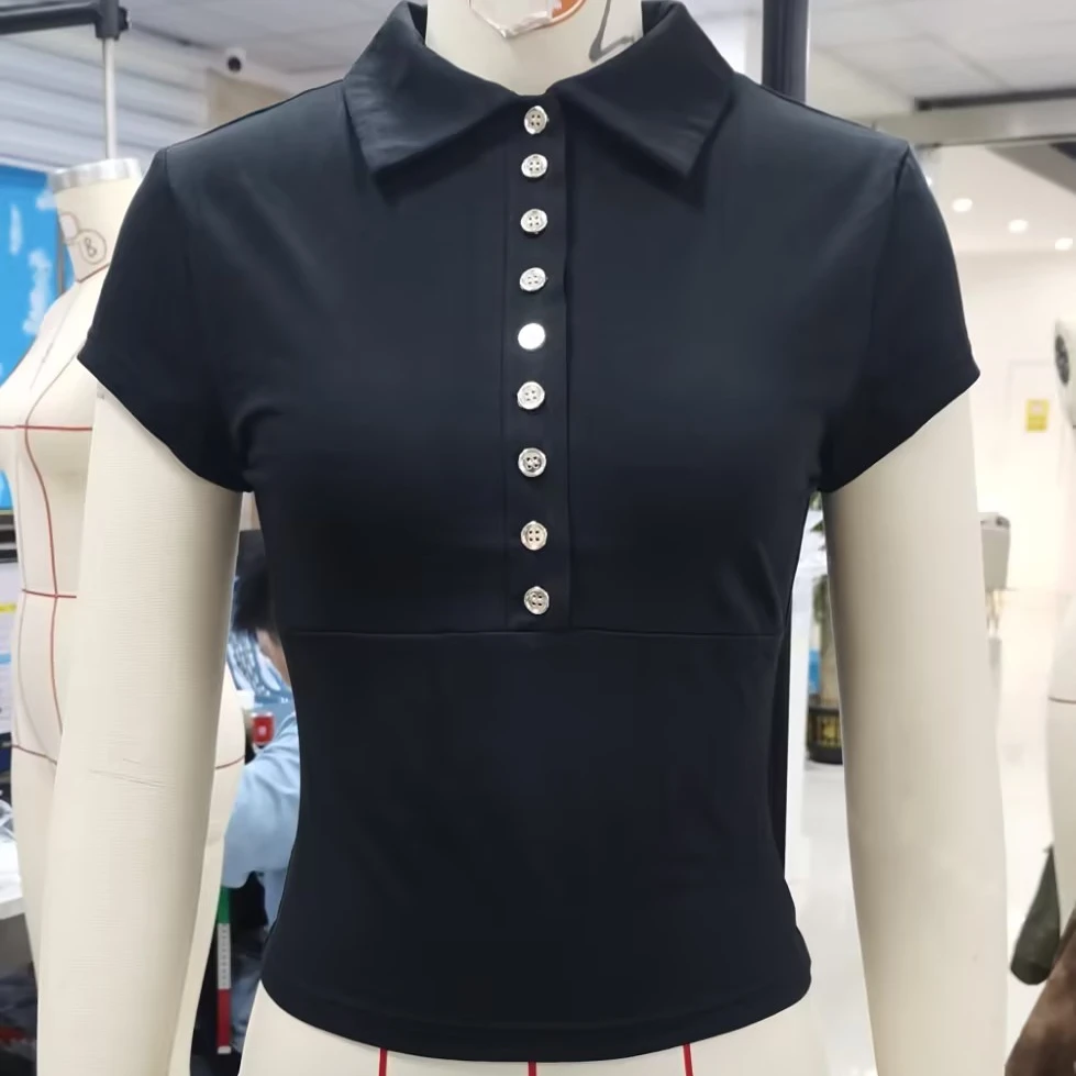 Short sleeve t-shirt for women, solid color, slim fit, solid, casual, daily use, summer