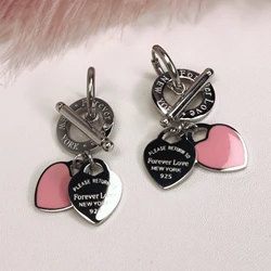 Fashion Stainless Steel Heart-Shaped Pendant Love Earrings Set for Women New Style Party Wedding Jewelry Wholesale ME-191