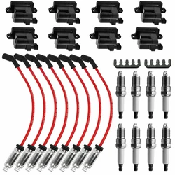 12556893 8Pcs Ignition Coil & Spark Plug Wire For Chevy GMC 4.8L 5.3L 6.0L 8.1L 12558693 12570553  38590782  3859078 521618