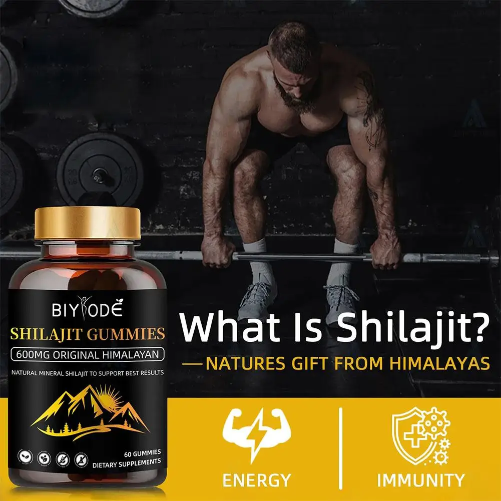 BIYODE Natural Mineral Pure Himalayan Shilajit Gold Gummies Shilajit Resin Men Women Maintain Energy Improve Body Immunity