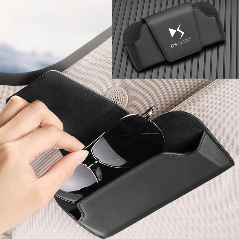 Car Sun Visor Leather Auto Sunglasses Clip Glasses Holder case Storage for Citroen DS SPIRIT N 2 3 7 9 E-Tense 4 assecories