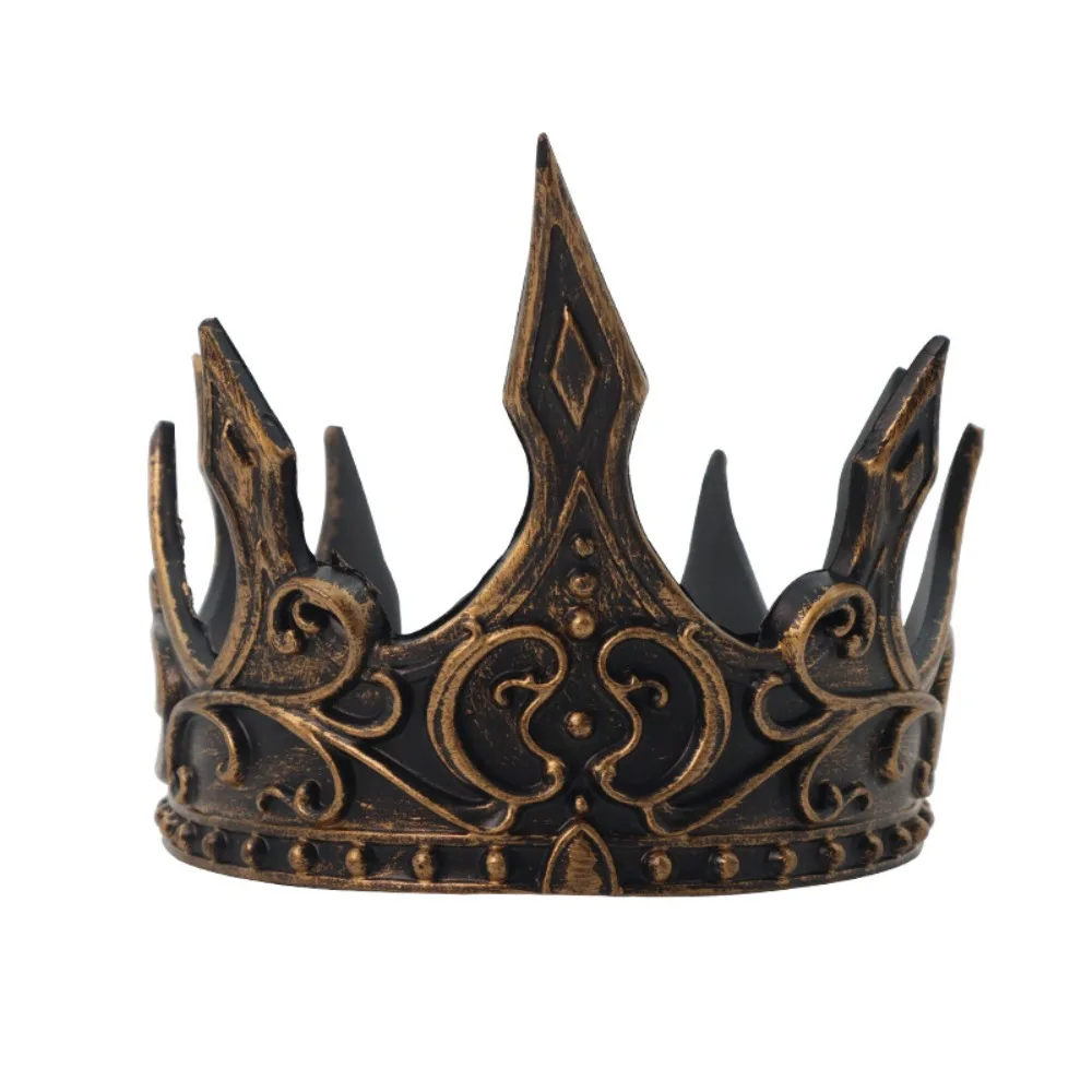 

Retro Bar Mitzvah Crown King Crown Hair Hoop Headband PU Prince Crowns Hair Accessories Cosplay Pros Round Tiaras Hair Jewelry