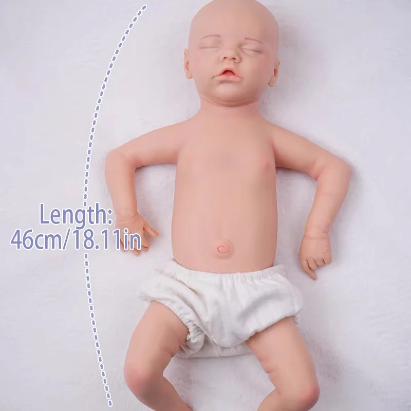Silikonowa lalka Reborn dziewczynka Loulou, całe ciało, 46 cm, 1:1, realistyczna silikonowa Bebe, lalka noworodka do mycia dla dzieci, do nauki.