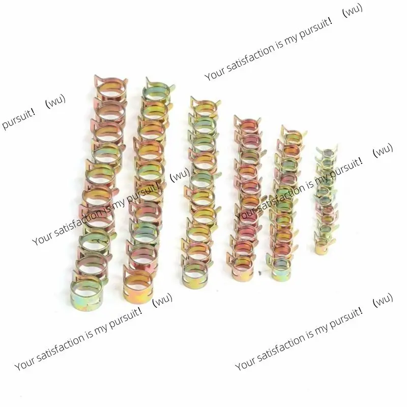 50 fasteners 5/6/7/8/9mm, spring clamps, air fuel hose clamps